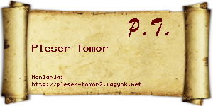 Pleser Tomor névjegykártya
